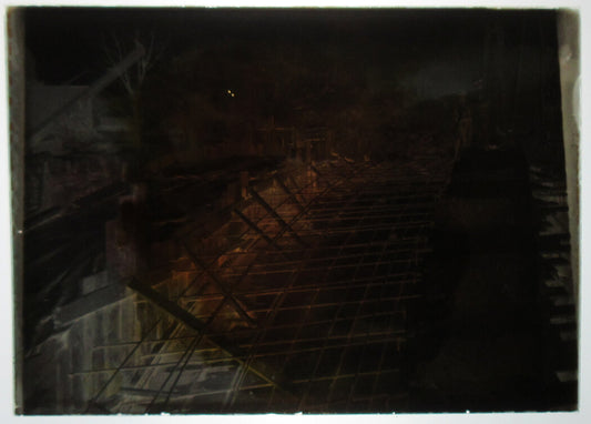 ALLEGHENY COUNTY, PA. BRIDGE AND STREAM. 5 X 7 GLASS PLATE NEGATIVE,CIRCA 1910s.