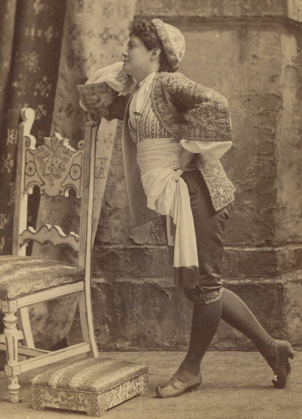 THEATRICAL, MARIE JANSEN. CABINET CARD BY FALK. N.Y.