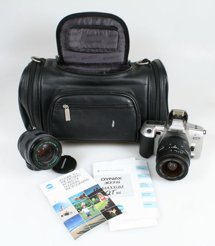 MINOLTA QT SI CAMERA W/ MANUAL, 28-80MM F3.5-5.6 LENS AND 70-210MM LENS