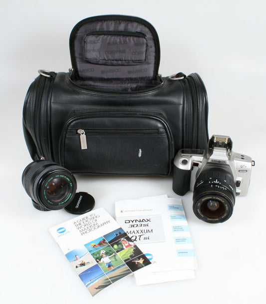 MINOLTA QT SI CAMERA W/ MANUAL, 28-80MM F3.5-5.6 LENS AND 70-210MM LENS
