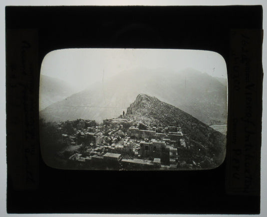VIEW OF INTIHUATANA. CUZCO, PERU. PHOTO ON GLASS.