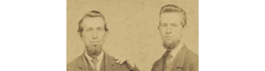 LANCASTER, PA, CIVIL WAR ERA MEN W/ STAMP, CDV PHOTO