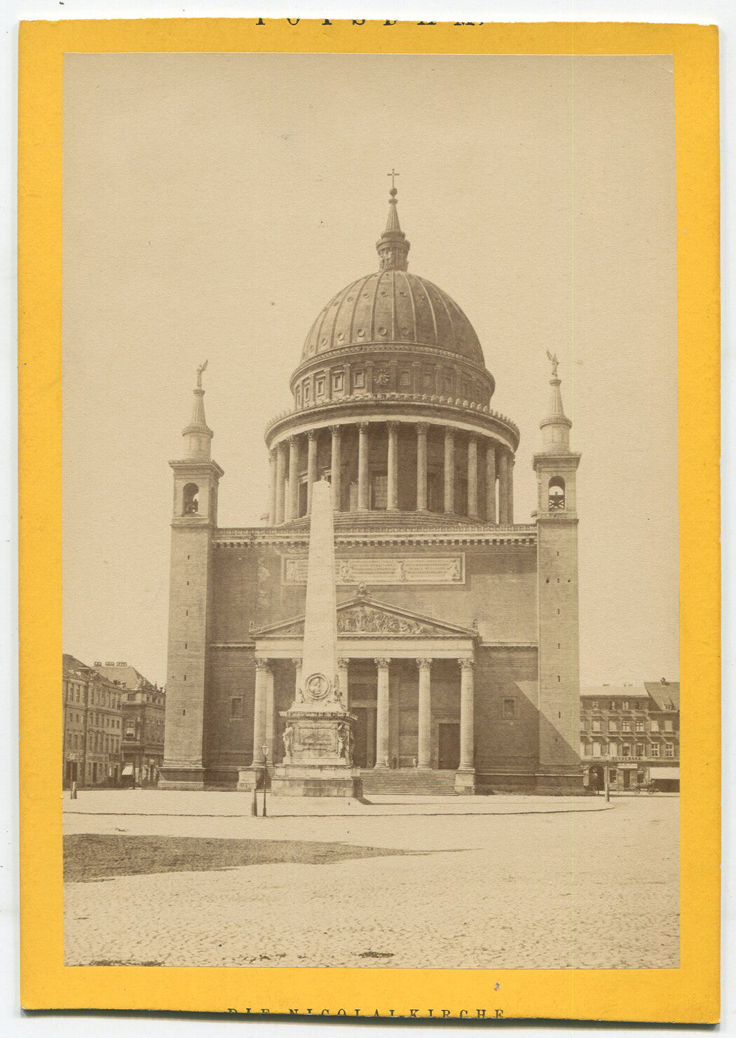 Vintage Nikolai Church Architectural View Potsdam Germany Cabinet Card Photo, Original