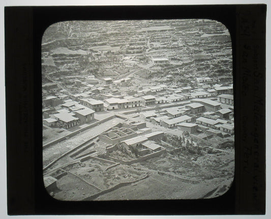 VIEW FROM ABOVE SAN MATEO, PERU. PHOTO ON GLASS.
