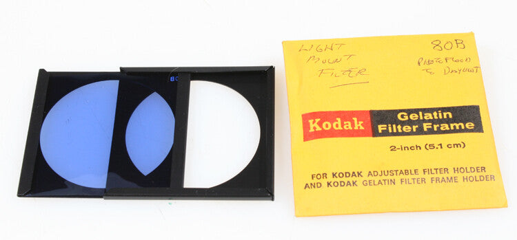KODAK GEL FILTER FRAME W/ 80B BLUE FILTER