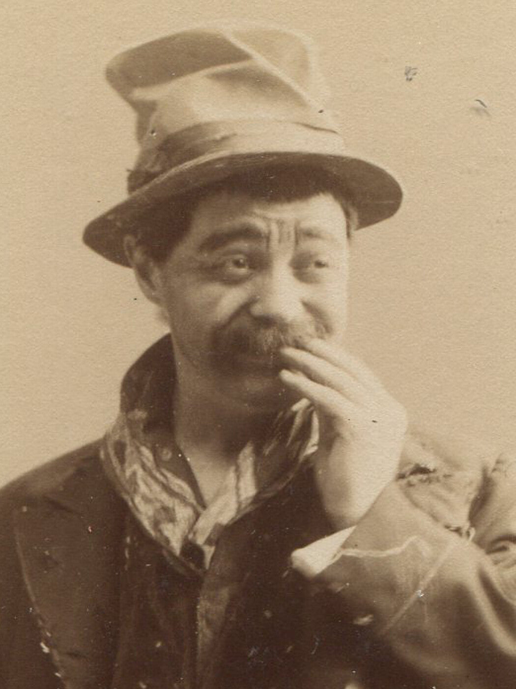 THEATRICAL, MALE ACTOR IN COSTUME. CABINET CARD BY FALK, N.Y.