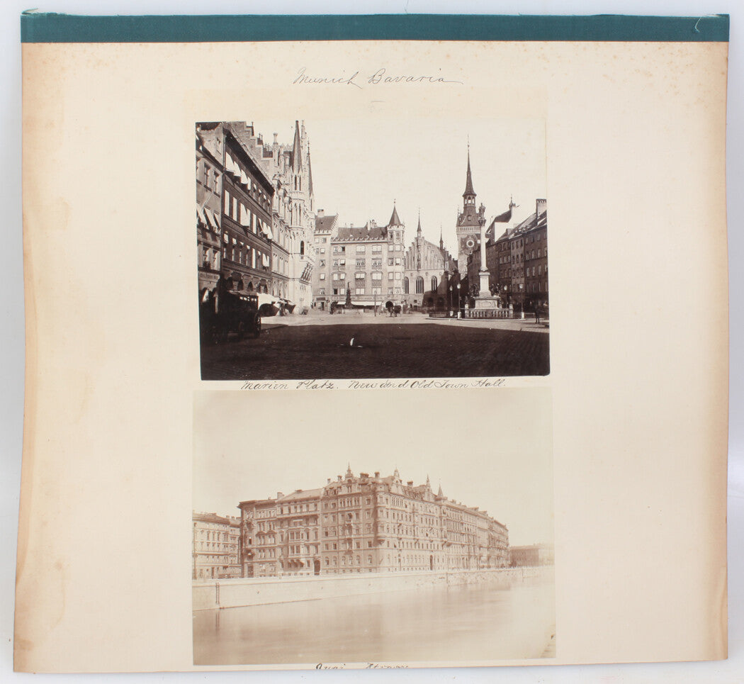MUNICH, BAVARIA, ARCHITECTURAL VIEWS. 4 ALBUMEN PHOTOS.