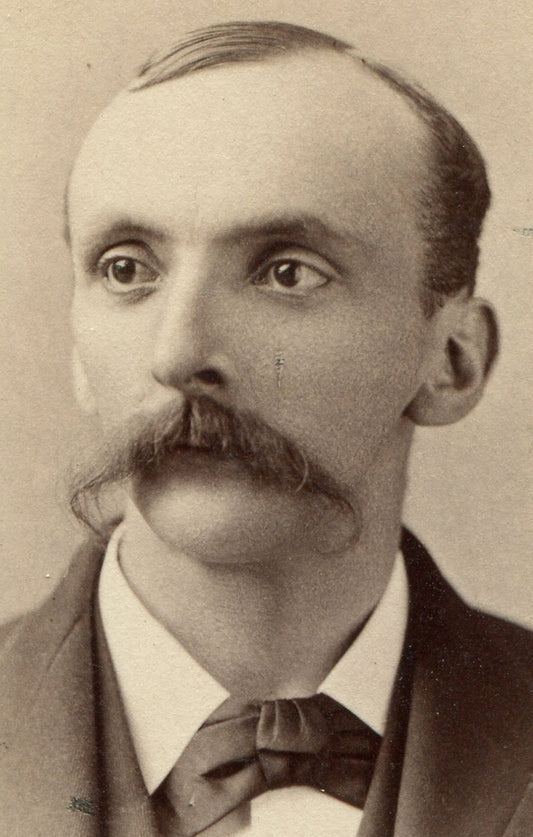BEADY EYED MAN WITH WALRUS MUSTACHE. CDV. UTICA, N.Y.
