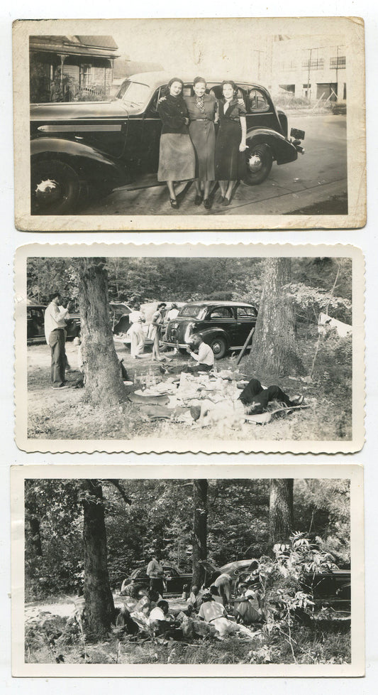 AFRICAN AMERICAN FAMILY AT LEISURE. 1930-40s. 3 SET.