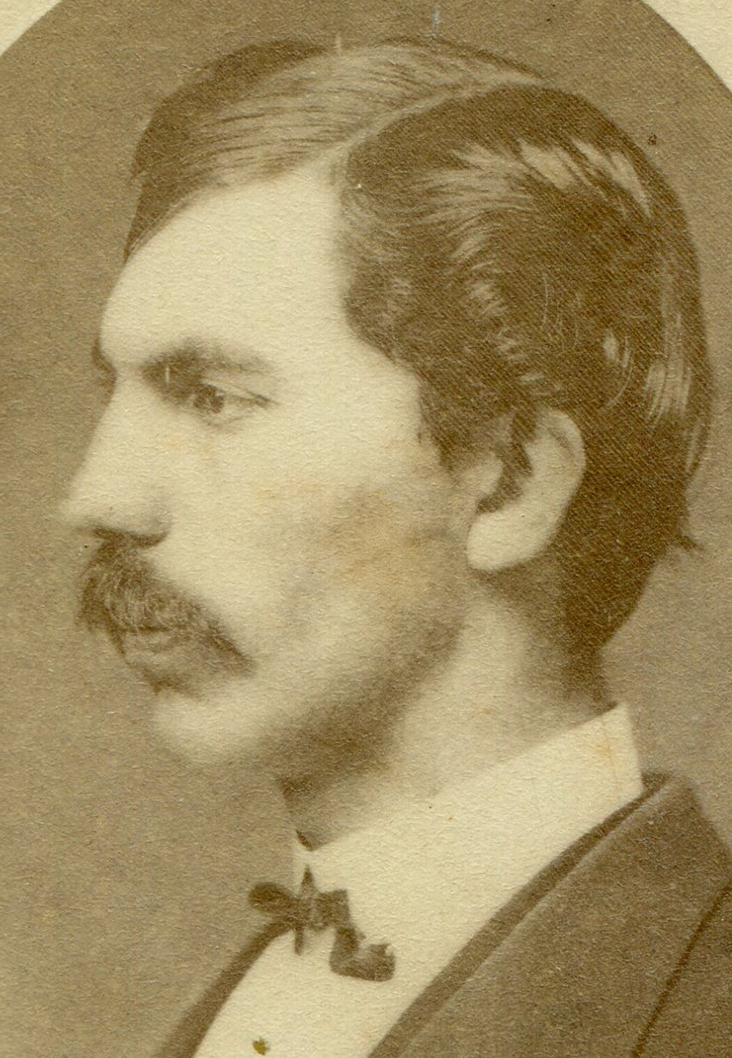 MAN W/ MUSTACHE, RARE PROFILE POSE. CDV. N.Y.