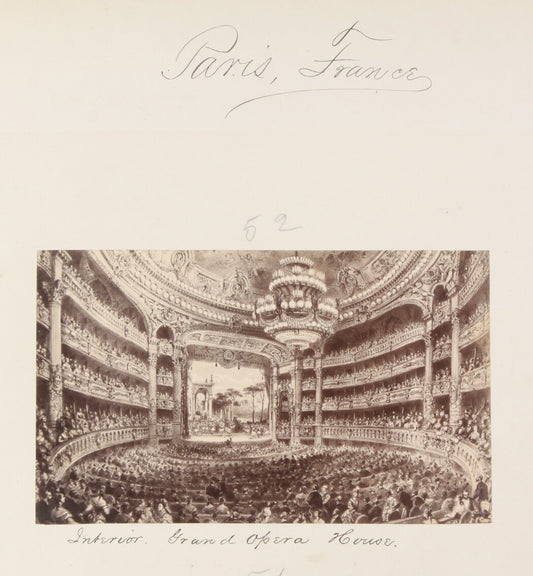 ARTIST RENDERING ON INTERIOR OF GRAND OPERA HOUSE. PARIS, FRANCE. 8x10 reprint
