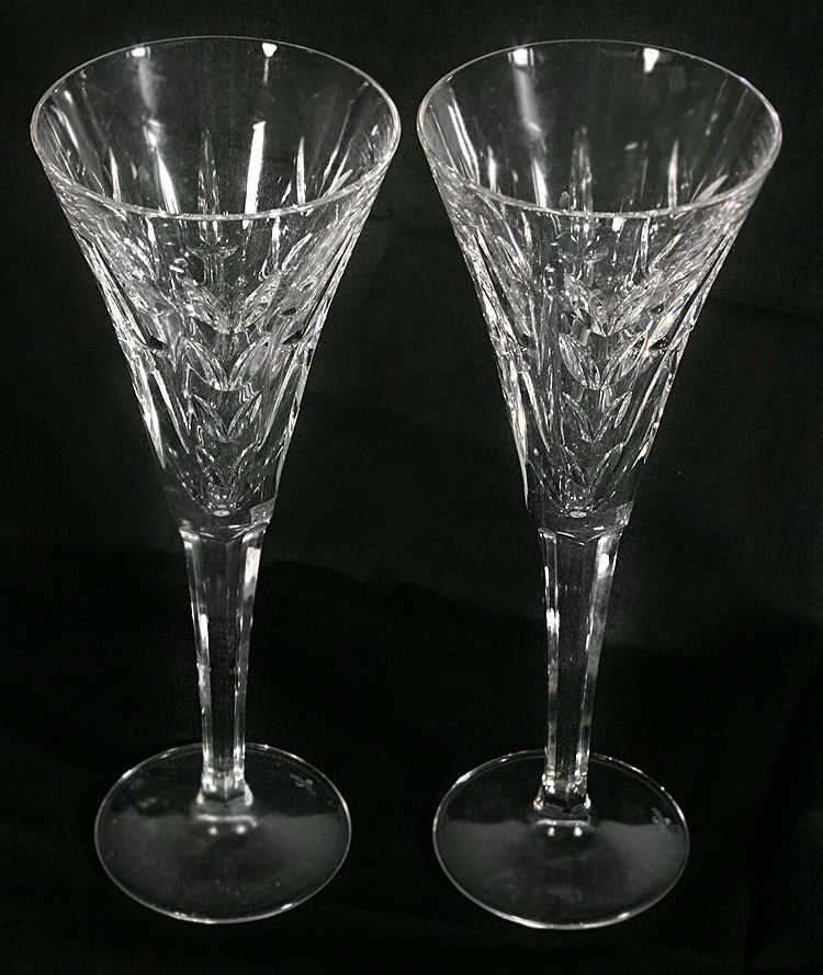 WATERFORD CRYSTAL GLASSES, SET OF 2, STAMPED AT EACH BASS