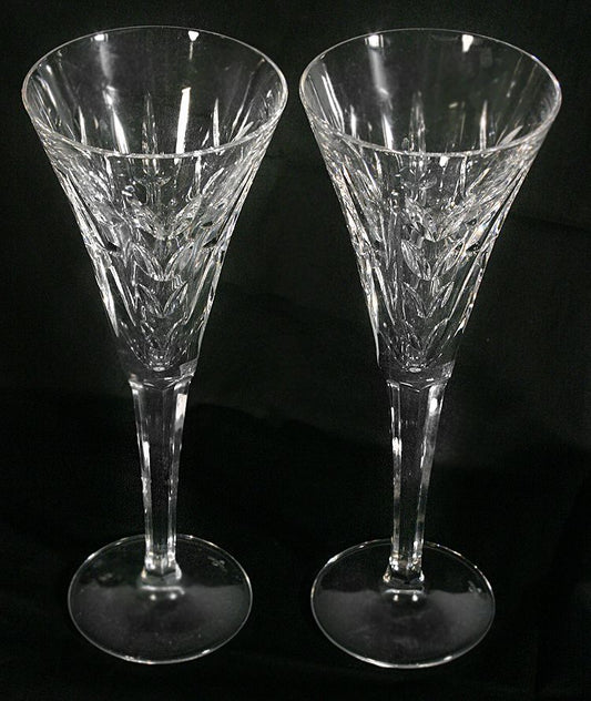 WATERFORD CRYSTAL GLASSES, SET OF 2, STAMPED AT EACH BASS