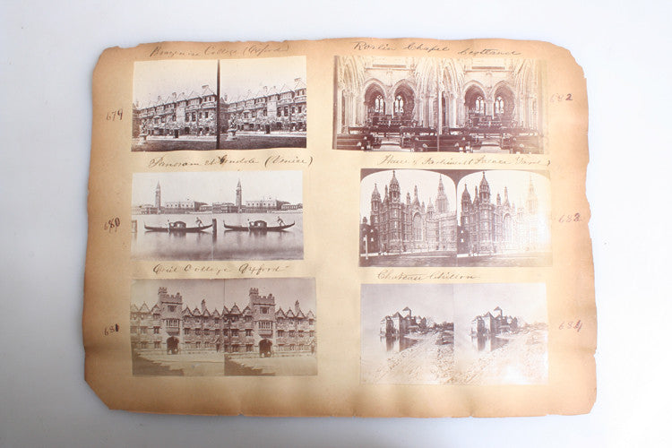 SET OF 12 STEREOVIEWS OF OXFORD, VENICE, UK PARLIAMENT,   MORE