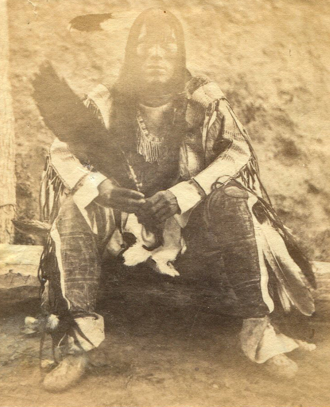 AMERICAN INDIAN, IRON BEAR. UNMOUNTED ALBUMEN. 3 X 3 INCHES.