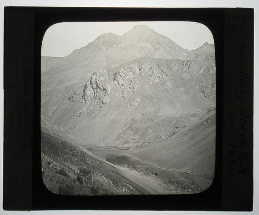 VIEW FROM OROYA RAILROAD. PERU. PHOTO ON GLASS.