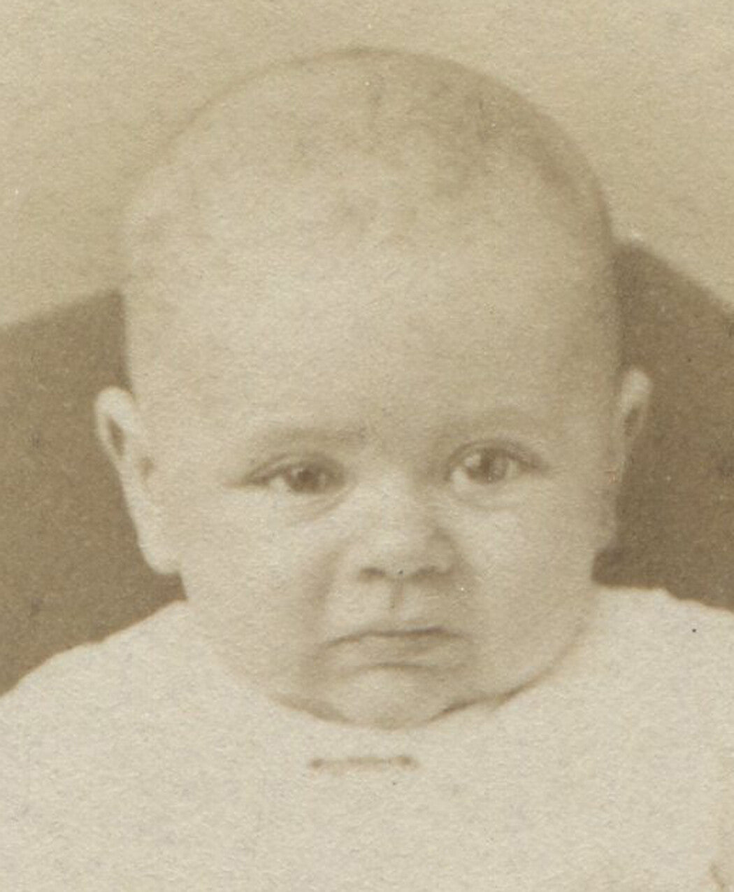 BABY GETTING READY TO CRY. CDV. ELMWOOD, ILL.
