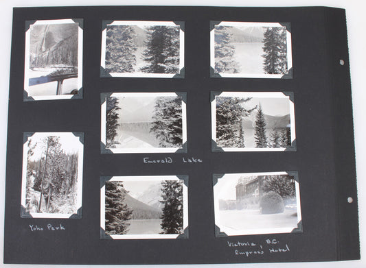 YOHO PARK, CANADA. AMATEUR VACATION PHOTOS, 1940s. 25 SET.