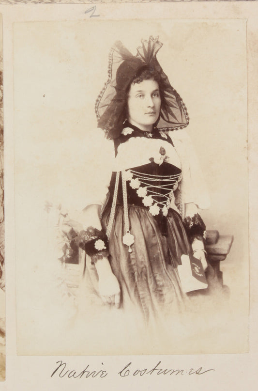 YOUNG WOMAN IN NATIVE COSTUME. SWITZERLAND. 8x10 reprint
