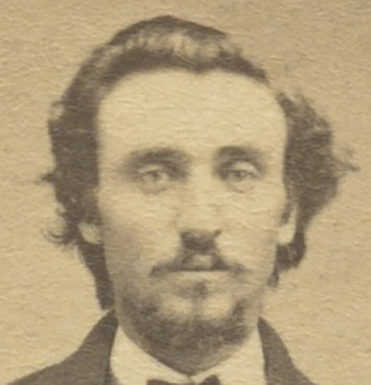 CDV PHOTO MAN FROM ADRIAN, MICH, PORTRAIT BY LYMAN, GRAPHIC BACK