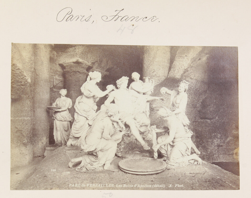 APOLLO BEING BATHED BY NYMPHS. STATUE. PARIS, FRANCE. 8x10 reprint