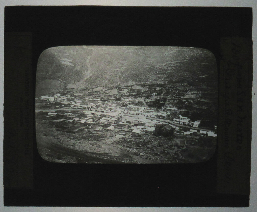 VIEW OF SAN MATEO FROM ABOVE. ORAYA, PERU. PHOTO ON GLASS.