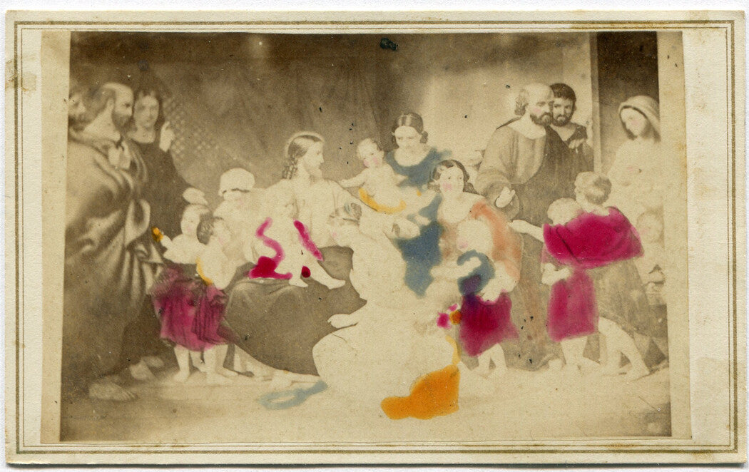 RELIGIOUS, JESUS WITH THE FAITHFUL. TINTED CDV. MYERSTOWN, PA.