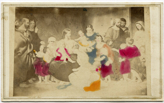 RELIGIOUS, JESUS WITH THE FAITHFUL. TINTED CDV. MYERSTOWN, PA.