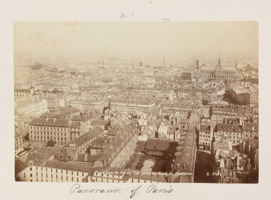 AERIAL VIEW OF PARIS WITH NOTRE DAME IN THE BACKGROUND. PARIS, FRANCE. 8x10 repr