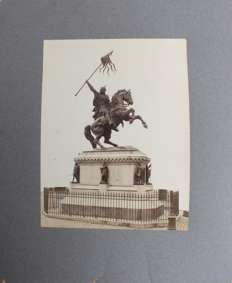 8X10 ALBUMEN PHOTO OF GUILLAUME LE CONQUERANT MONUMENT - FALAISE, FRANCE