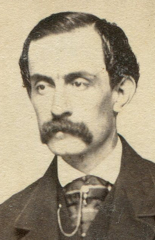 HEAVY EYED MAN WITH VERY THICK MUSTACHE. CIVIL WAR ERA CDV.