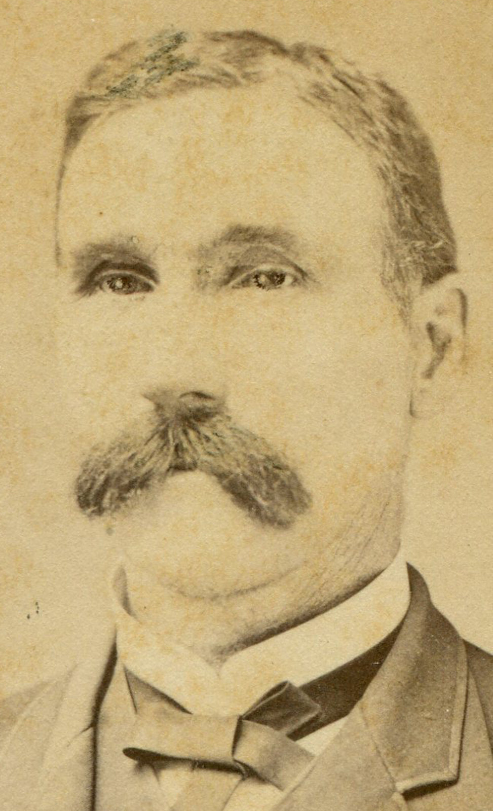 MAN W/MUSTACHE KNOWN TO TALK TO HIMSELF. CDV.