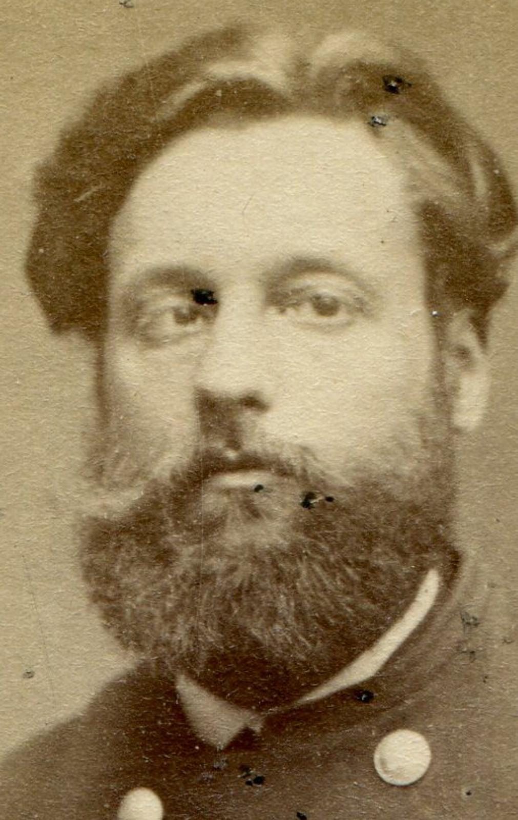 FRENCH MILITARY OFFICER, FULL BEARD, CROSSED EYES. CDV.