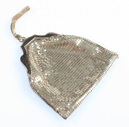 FORMAL CLUTCH EVENING PURSE GOLD METALLIC MESH