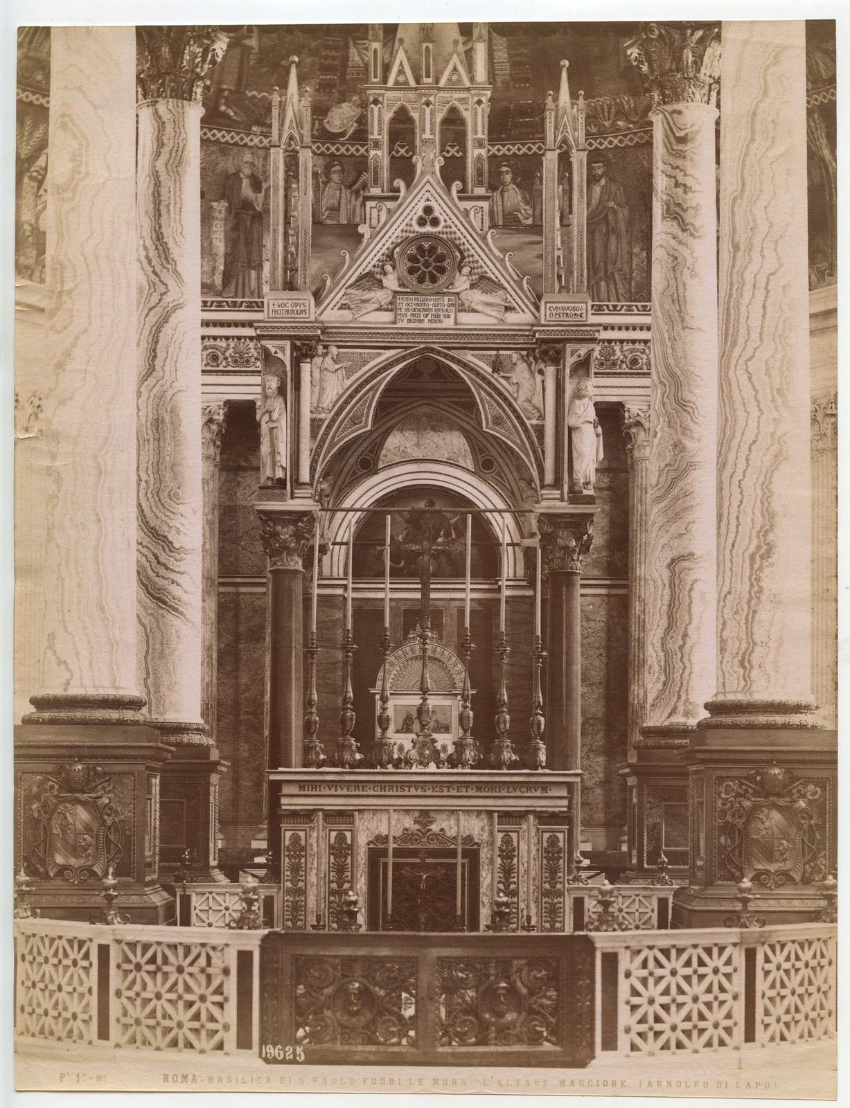ART + ARCHITECTURE, ROME, ORNATE BASILICA ST. PAUL, ALBUMEN PHOTO