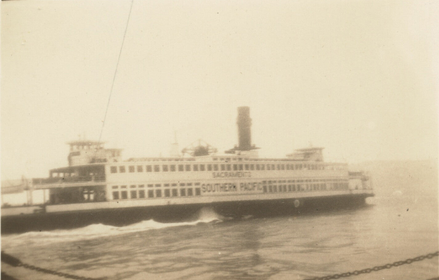 SACRAMENTO SOUTHERN PACIFIC FERRY BOAT SAN FRANCISCO BAY PHOTO