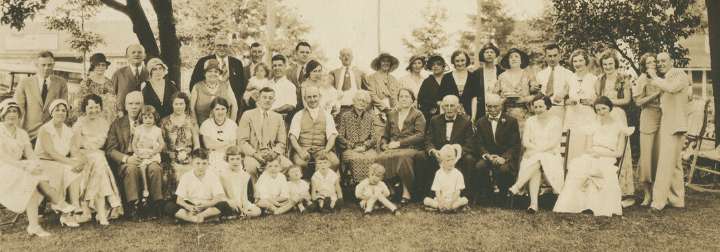 Vintage 1930s Family Group Photo - 50th Anniversary, Original Time-Period Silver Print, Collectible Wall Art