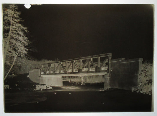 ALLEGHENY COUNTY, PA. BRIDGE AND STREAM. 5 X 7 GLASS PLATE NEGATIVE,CIRCA 1910s.