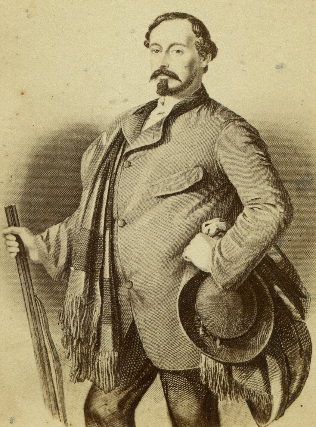 ERNEST II, DUKE OF SAXE-COBURG. CDV OF FLAMBOYANT ART PORTRAIT.