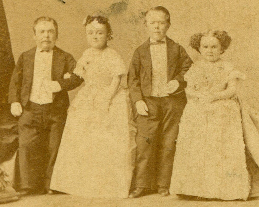 GENERAL TOM THUMB AND WIFE,COMMANDER NUTT AND MINNIE WARREN. CDV BY ANTHONY.