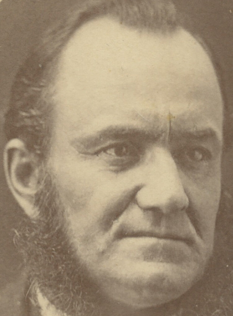 CDV PHOTO MAN W/ FACIAL HAIR FROM GERMANTOWN, OH, PORTRAIT BY BARNHART