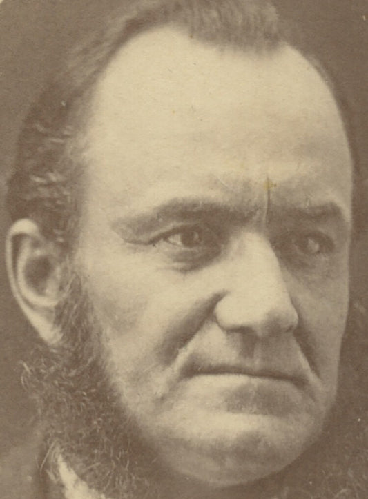 CDV PHOTO MAN W/ FACIAL HAIR FROM GERMANTOWN, OH, PORTRAIT BY BARNHART