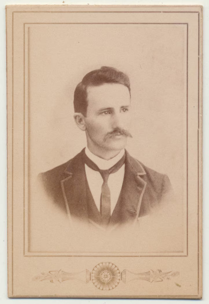 2 Photographs. Man w/ Large Mustache. Copy Print. Girl w/ Big Hair. Silver Print