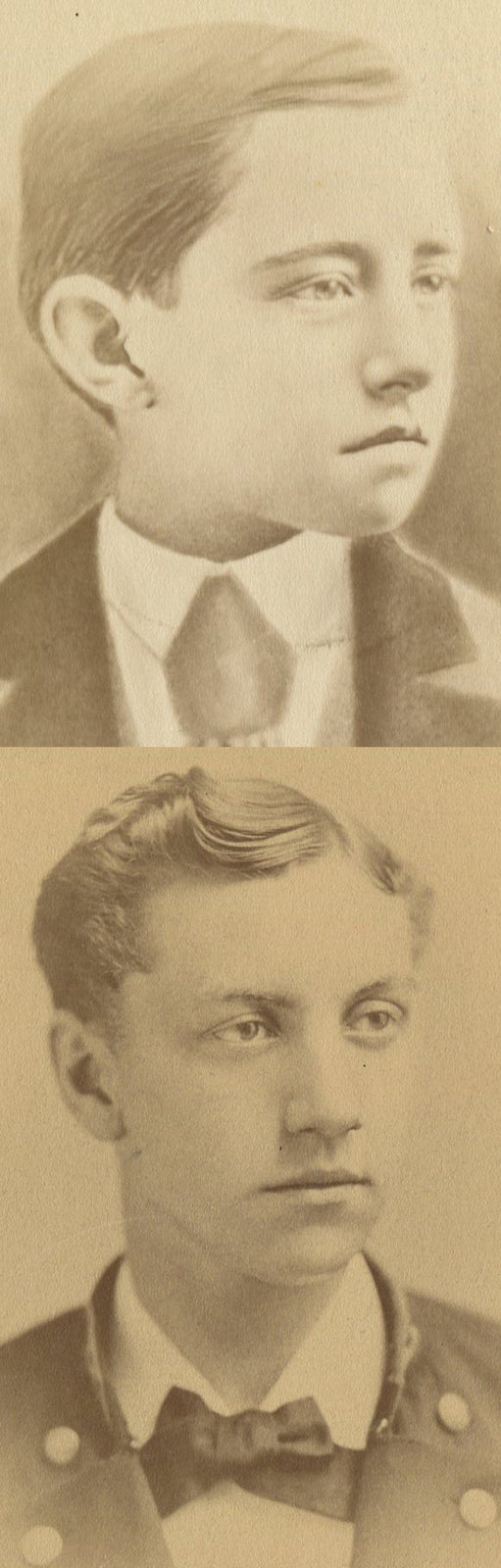 Young Man Naval Academy Cabinet Card with Maker Mark; Two Set Vintage Photo