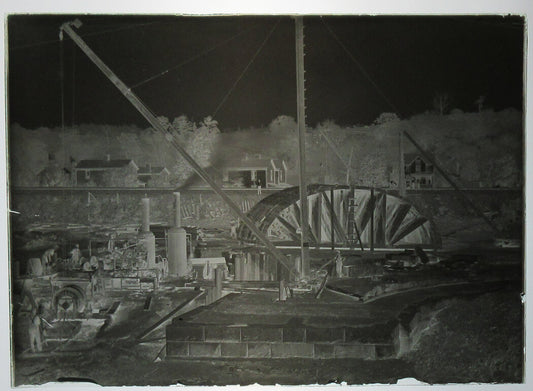 ALLEGHENY COUNTY, PA. BRIDGE AND STREAM. 5 X 7 GLASS PLATE NEGATIVE,CIRCA 1910s.