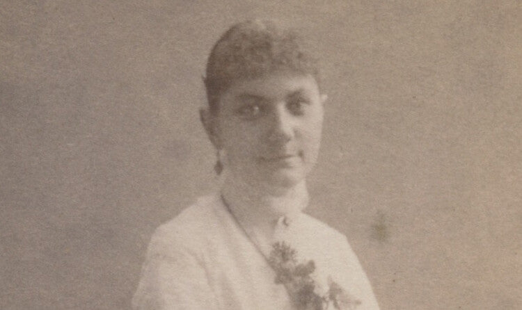 LOWELL, MASS, PHOTO OF LADY W/ LONG PRETTY DRESS