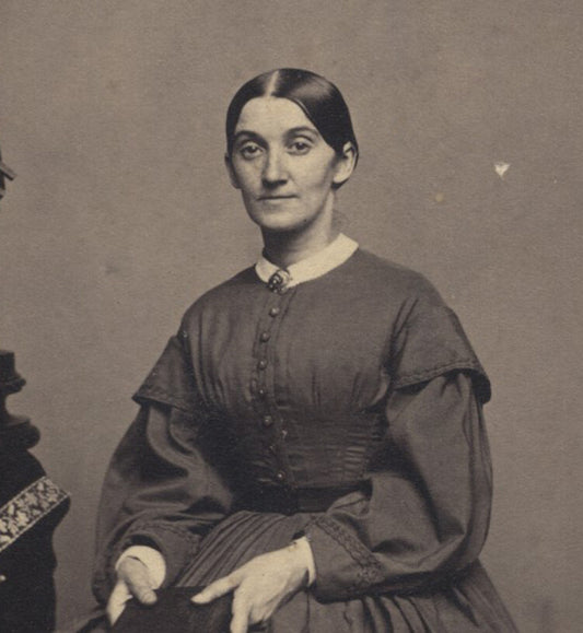 CDV OF WOMAN FROM LEISHEAR FAMILY ALBUM W/ CIVIL WAR ERA STAMP - BALTIMORE, MD