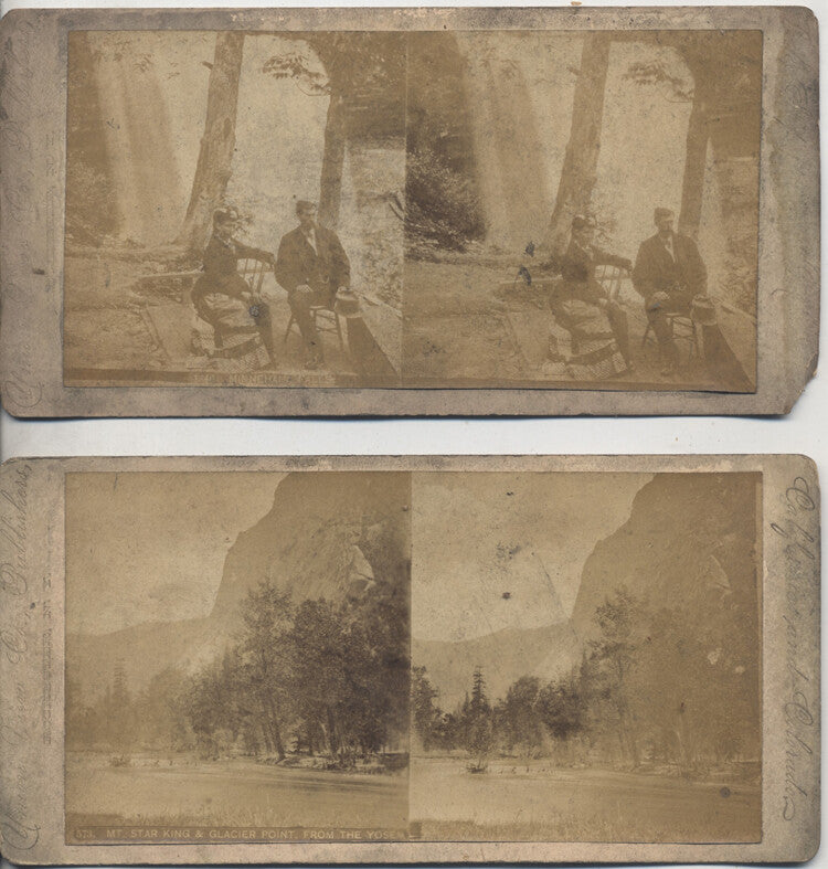 STEREOVIEWS OF COUPLE POSING AT MINNEHAHA FALLS   YOSEMITE PARK - SET OF 2