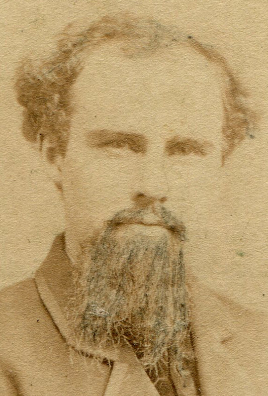 BEARDED MAN, PHOTO SIGNED, TO MOTHER. CDV. MONTANA, IOWA.