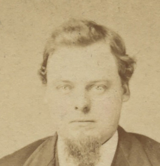CDV PORTRAIT OF MAN SITTING, CANE + TOP HAT BY SONNENBERG, ALLEGHENY CITY, PA